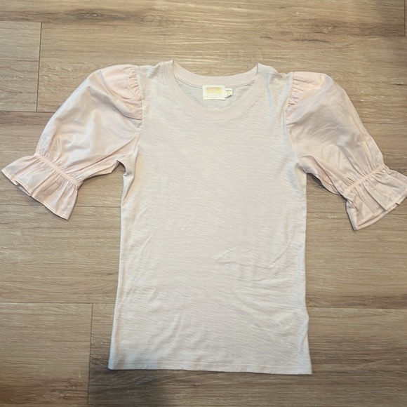 Nation LTD Bia Gathered Sleeve Tee in Frothy Size X-Small - Picture 2 of 6